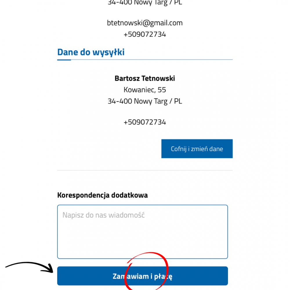 Przycisk Zamawiam i płacę